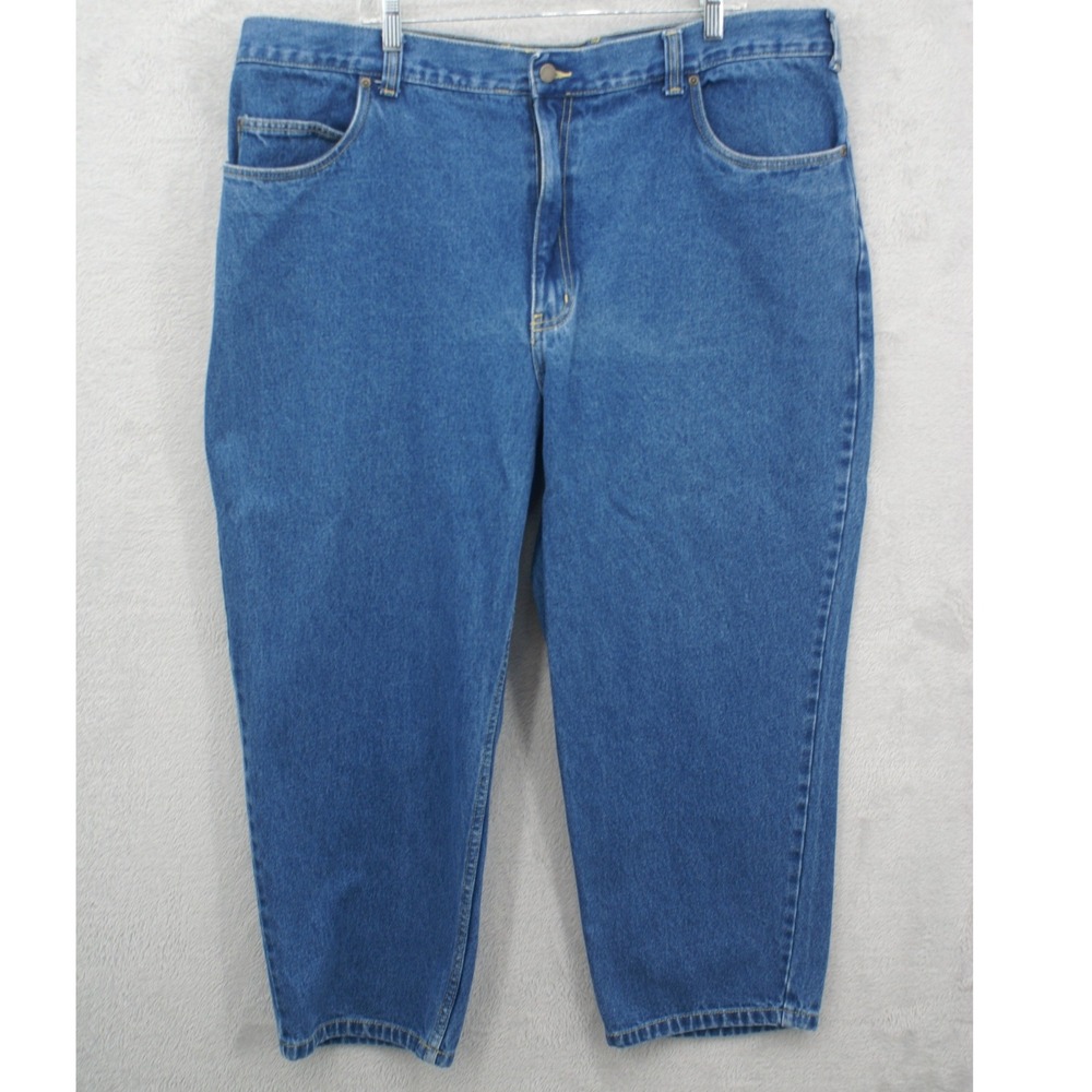 Harbor Bay Mens Relaxed Fit Jeans Blue Denim 46x28 Medium Wash Cotton 46x27